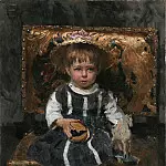Portrait of V.I.Repina, the artist’s daughter, in childhood, Ilya Repin