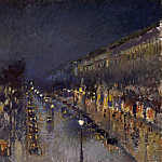 The Boulevard Montmartre at Night, Camille Pissarro