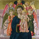 Часть 1 Национальная галерея - Беноццо Гоццоли (последователь) - Мадонна с Младенцем на троне в окружении ангелов
