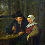 Ухаживание крестьянина за пожилой женщиной, Адриан ван Остаде