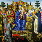 Мадонна с Младенцем на троне в окружении ангелов и святых, Беноццо Гоццоли