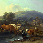 Peasants with Cattle fording a Stream, Nicolaes (Claes Pietersz.) Berchem