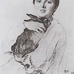 Валентин Александрович Серов - Портрет К. А. Обнинской с зайчиком. 1904