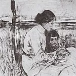 Валентин Александрович Серов - Дети художника. Ольга и Антоша Серовы. 1906