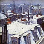 Snow covered roofs in Paris, Gustave Caillebotte