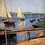 Sailing boats at Argentueil, Gustave Caillebotte