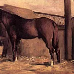 Yerres, Reddish Bay Horse in the Stable, Gustave Caillebotte