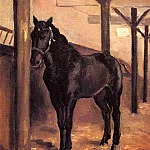 Yerres, Dark Bay Horse in the Stable, Gustave Caillebotte