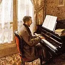 Young Man Playing the Piano, Gustave Caillebotte
