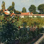 The Garden of Petit Gennevillers, the Pink Roofs, Gustave Caillebotte