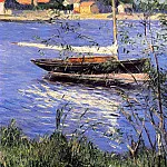 Anchored Boat on the Seine at Argenteuil, Gustave Caillebotte