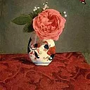 Garden Rose and Blue Forget-Me-Nots in a Vase, Gustave Caillebotte