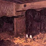 Horses in the Stable, Gustave Caillebotte