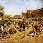 Weeks Edwin Lord Arrival of a Caravan Outside The City of Morocco, Эдвин Лорд Недели