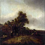 Part 3 National Gallery UK - Isack van Ostade - A Landscape with Peasants and a Cart