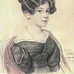 Portrait of Anna Alexeevna venison. 1828. B., um. c., Sang. 22. 5h17. 8. GTG , Orest Adamovich Kiprensky