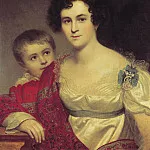 Portrait Avdotya Ivanovna Molchanova with her daughter Elizabeth. H. 1814, m. 70. 6h57 TG, Orest Adamovich Kiprensky