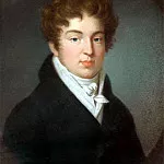 Portrait of a young man. 1828 Paper, pastel. 33h26. 5, Orest Adamovich Kiprensky