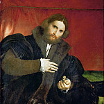 Man with a golden animal claw (), Lorenzo Lotto