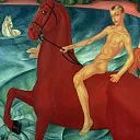 Bathing the Red Horse. 1912, Kuzma Sergeevich Petrov-Vodkin