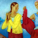 Петров-Водкин Кузьма Сергеевич - Две девушки. 1915