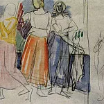 Эскиз к картине Девушки на Волге. 1914, Петров-Водкин Кузьма Сергеевич