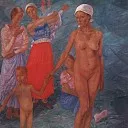Morning. Bathers. 1917, Kuzma Sergeevich Petrov-Vodkin