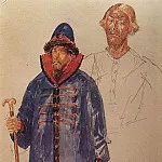 costumes and make-up to the tragedy of Pushkins Boris Godunov. 1923, Kuzma Sergeevich Petrov-Vodkin