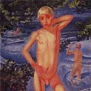 bathing boys. 1926, Kuzma Sergeevich Petrov-Vodkin