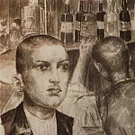 Garson Parisian cafe. 1924, Kuzma Sergeevich Petrov-Vodkin