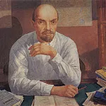 Portrait of VI Lenin, Kuzma Sergeevich Petrov-Vodkin
