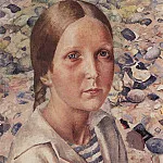 Петров-Водкин Кузьма Сергеевич - Девочка на пляже. 1925