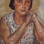 Portrait of the artists daughter. 1935, Kuzma Sergeevich Petrov-Vodkin