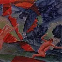 hurricane. 1914, Kuzma Sergeevich Petrov-Vodkin