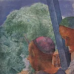 Петров-Водкин Кузьма Сергеевич - Самарканд. На террасе. 1921