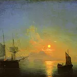 Ivan Konstantinovich Aivazovsky - Bay of Naples by Moonlight 1858 121h191