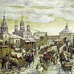 Y Miasnitsky gates of the White City in the XVII century. 1926, Apollinaris M. Vasnetsov
