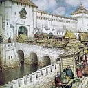 Книжные лавочки на Спасском мосту в XVII веке. 1916, Аполлинарий Михайлович Васнецов