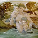 Mermaid With Her Off spring, Sir Edward Burne-Jones