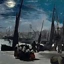 Moonlight over Bologne Harbor, Édouard Manet