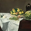 Still Life with Melon and Peaches, Édouard Manet