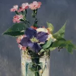 Carnations and clematis in a crystal vase, Édouard Manet