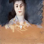 Woman Wearing a Hat with Silk Gauze, Édouard Manet