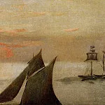 Édouard Manet - Boats at Sea. Sunset