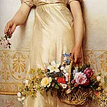 Итальянские художники - Коста, Джованни - Молодая дама с корзиной цветов