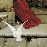 Woman with pigeons, Wilhelm Kotarbiński