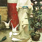 Wilhelm Kotarbiński - Girl with pigeons. GTG