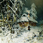 Winter landscape with a hut, Yuly Klever