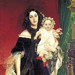 900 Картин самых известных русских художников - БРЮЛЛОВ Карл - Портрет Марии Аркадьевны Бек с дочерью. 1840