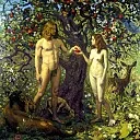 900 Classic russian paintings - Pavel Popov - Adam and Eve. Fall of man